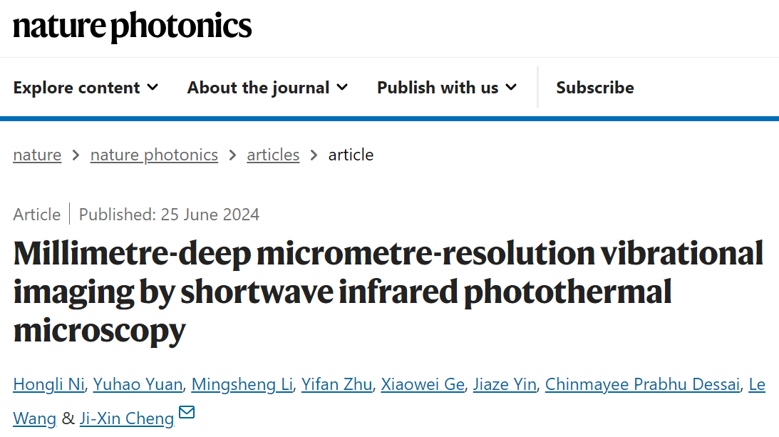 Millimeter-deep micrometer-resolution vibrational imaging by shortwave infrared photothermal microscopy